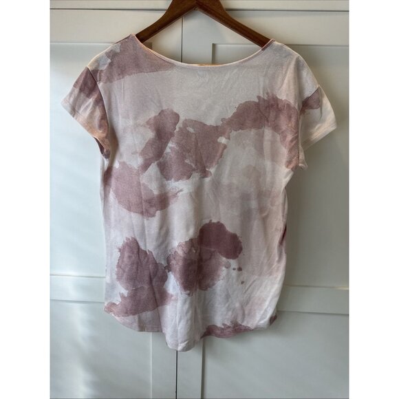 Alternative Pink Watercolor Round Neck Short Sleeve T-Shirt Modal Blend Soft Med - Picture 6 of 9